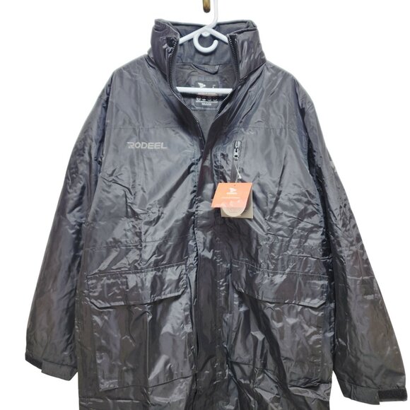 Rodeel Waterproof Windproof Men's Resisting Fishing Raincoat Jacket Size L Black - Picture 6 of 9